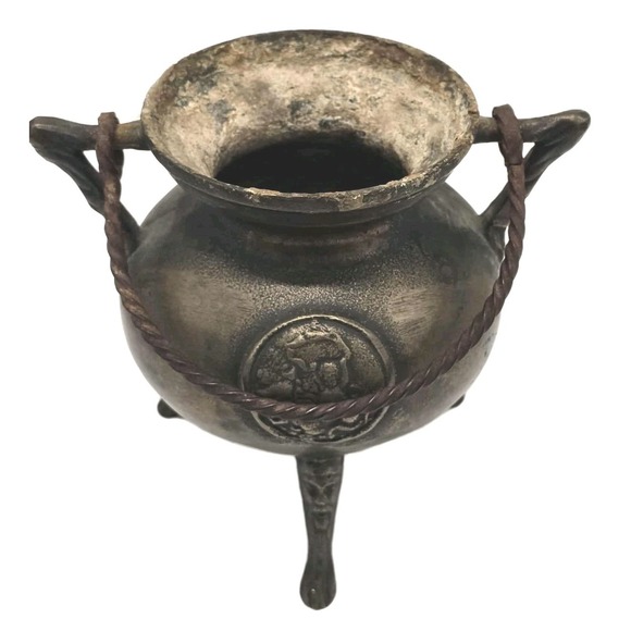 Antique Bronze Tripod Cauldron - Picture 2 of 10